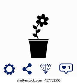 Flower pot icon.