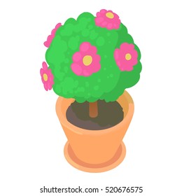 Flower pot icon. Cartoon illustration of flower pot vector icon for web