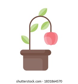 Flower pot icon design flat style