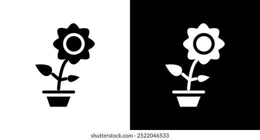 Flower in pot icon design simple vector symbol