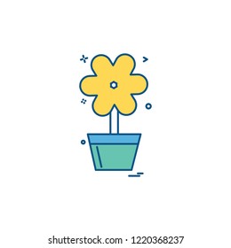 Flower pot icon design vector