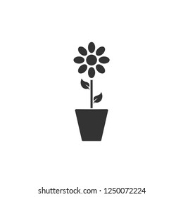 Flower pot. Icon Flat