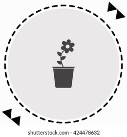 Flower pot icon Flat Design. Isolated Illustration.