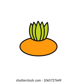 Flower pot icon in flat style. For web, print and creative stickers. Vector illustration