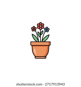 Blumentopf Symbol flaches Vektordesign.