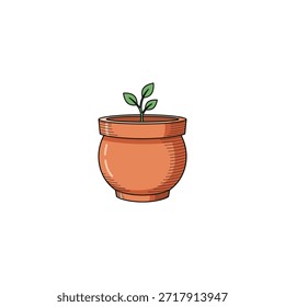 Diseño de Vector plano de icono de maceta de flores.