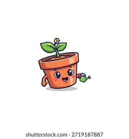 Diseño de Vector plano de icono de maceta de flores.