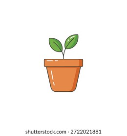 Diseño de Vector plano de icono de maceta de flores.