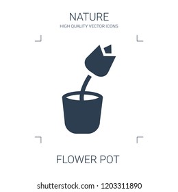 flower pot icon. high quality filled flower pot icon on white background. from nature collection flat trendy vector flower pot symbol. use for web and mobile