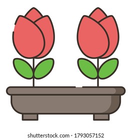 Blumentöpfe-Icon-Illustration