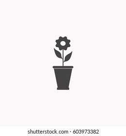 Flower of the pot icon illustration isolated vector sign symbol
