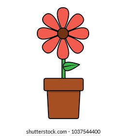 flower in pot icon image vector illustration design 