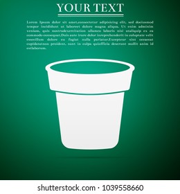 Flower pot icon isolated on green background. Flat design. Vector Illustration