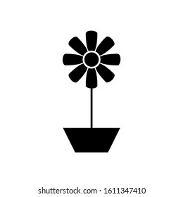 Flower in pot icon isolated on white background vector illustration eps 10