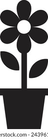 flower in pot icon isolated on white background . Flower icon . Plant icon . Vector illustration