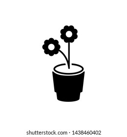 Flower in pot icon isolated vector illustration - vector