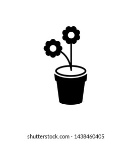 Flower in pot icon isolated vector illustration - vector