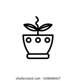 Flower in pot icon isolated vector illustration - vector