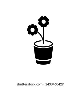 Flower in pot icon isolated vector illustration - vector