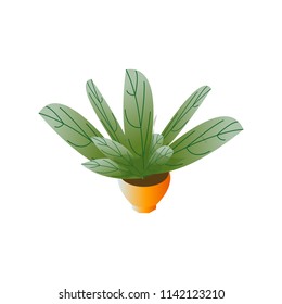 Flower in pot icon isometric icon isolated on white background