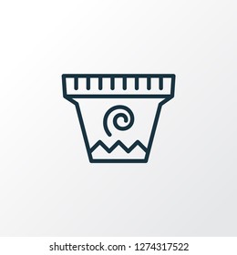 Flower pot icon line symbol. Premium quality isolated bowl element in trendy style.