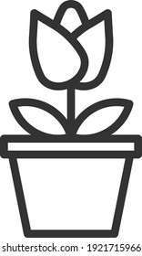 Flower Pot icon line vector illustration