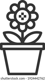 Flower Pot icon line vector illustration