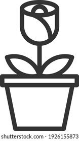 Ilustración vectorial de la línea de iconos de la barra de flor