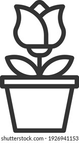 Flower Pot icon line vector illustration