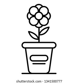 Flower pot icon. Outline flower pot vector icon for web design isolated on white background