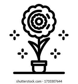 Icono de la barra de flores. Icono del vector de la flor de contorno para el diseño web aislado en fondo blanco