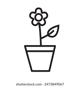 Flower in Pot Icon Perfect for Gardening and Home Decor Illustrations