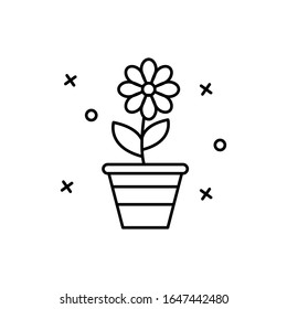 Flower, pot icon. Simple line, outline vector elements of women day icons for ui and ux, website or mobile application