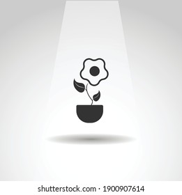 flower in the pot icon, simple plant icon