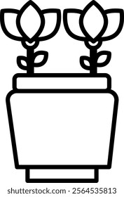 Flower Pot Icon Symbol Art Sign