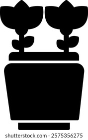 Flower Pot Icon Symbol Art Sign