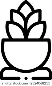 flower pot icon. Thin Linear Style Design Isolated On White Background