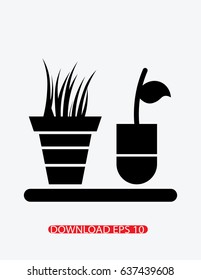 Flower pot icon, Vector