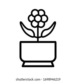 Flower pot icon vector design template