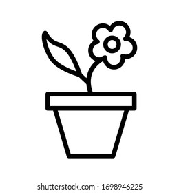 Flower pot icon vector design template