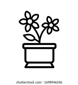 Flower pot icon vector design template