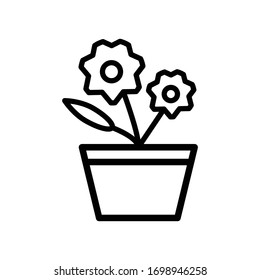 Flower pot icon vector design template