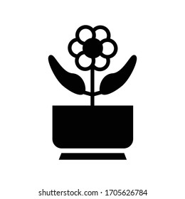Flower pot icon vector design template