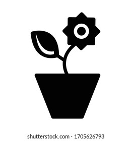 Flower pot icon vector design template