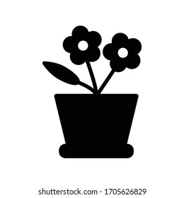 Flower pot icon vector design template