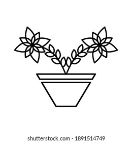 Flower Pot Icon Vector Design Template
