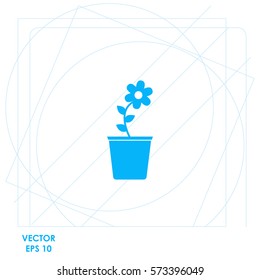 Flower pot  icon. Vector design.