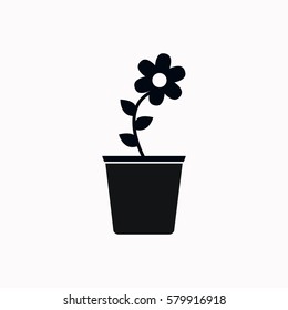 Flower pot  icon. Vector design.