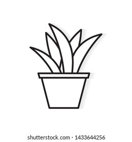 flower in a pot icon- vector illustration