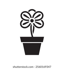 Flower pot icon vector illustration